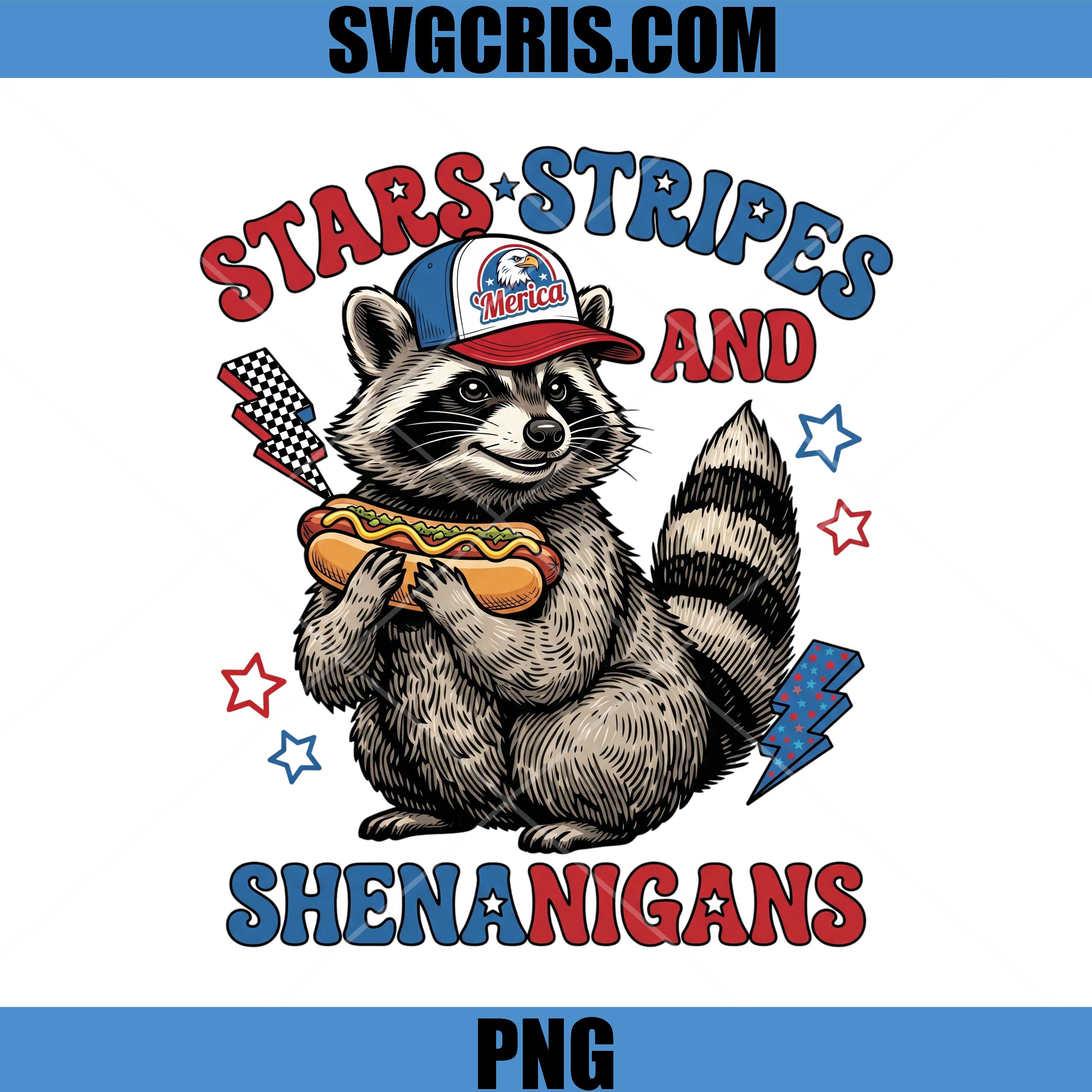 Stars Stripes And Shenanigans PNG, Funny America Raccoon PNG