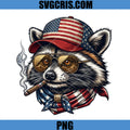 Patriotic Raccoon With Cigar PNG, American Flag Raccoon Hat PNG