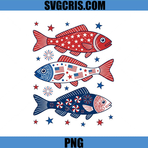 American Flag Fish Cartoon PNG, USA Fisherman 4th July PNG
