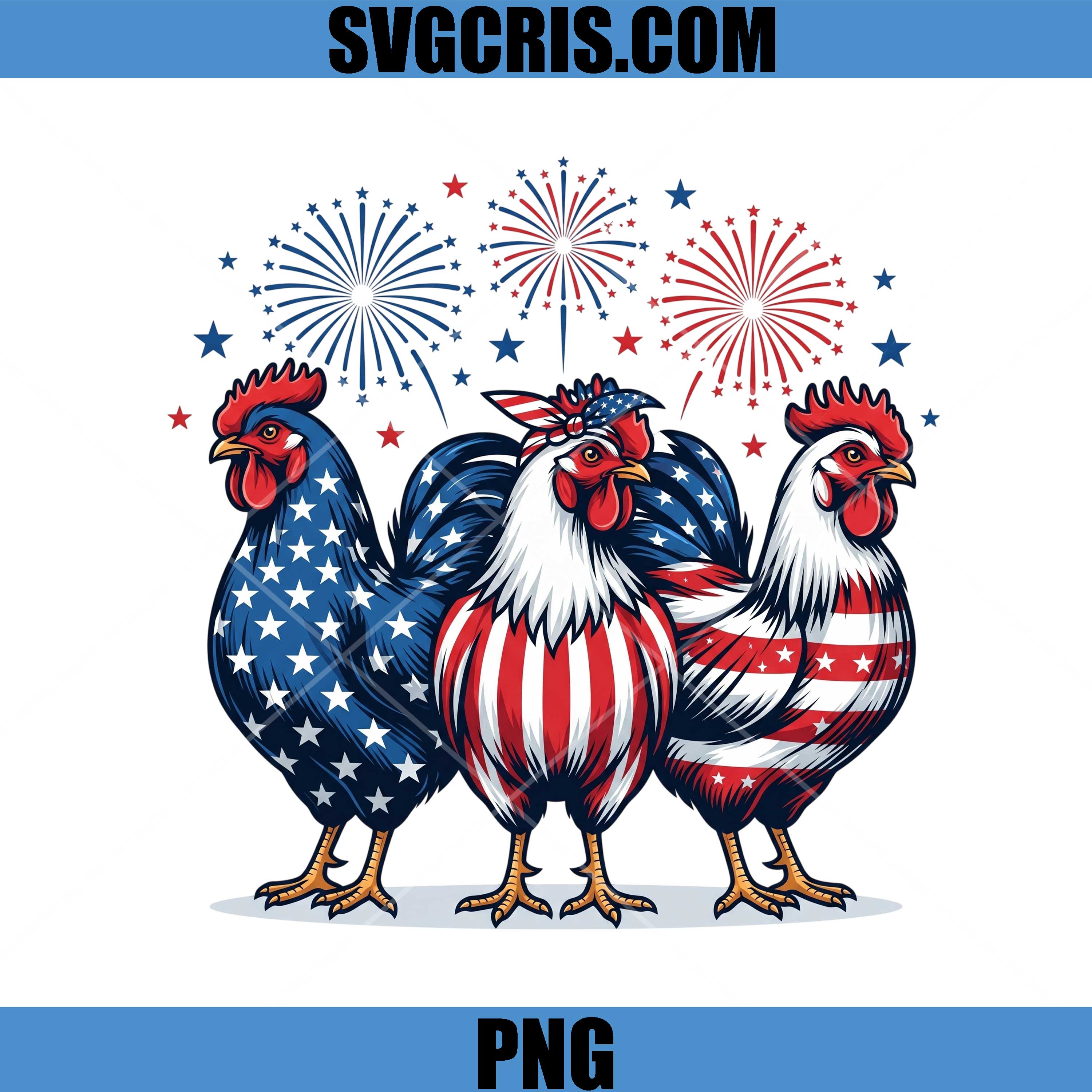 USA Rooster Farm Design PNG, Fourth Of July Chicken PNG