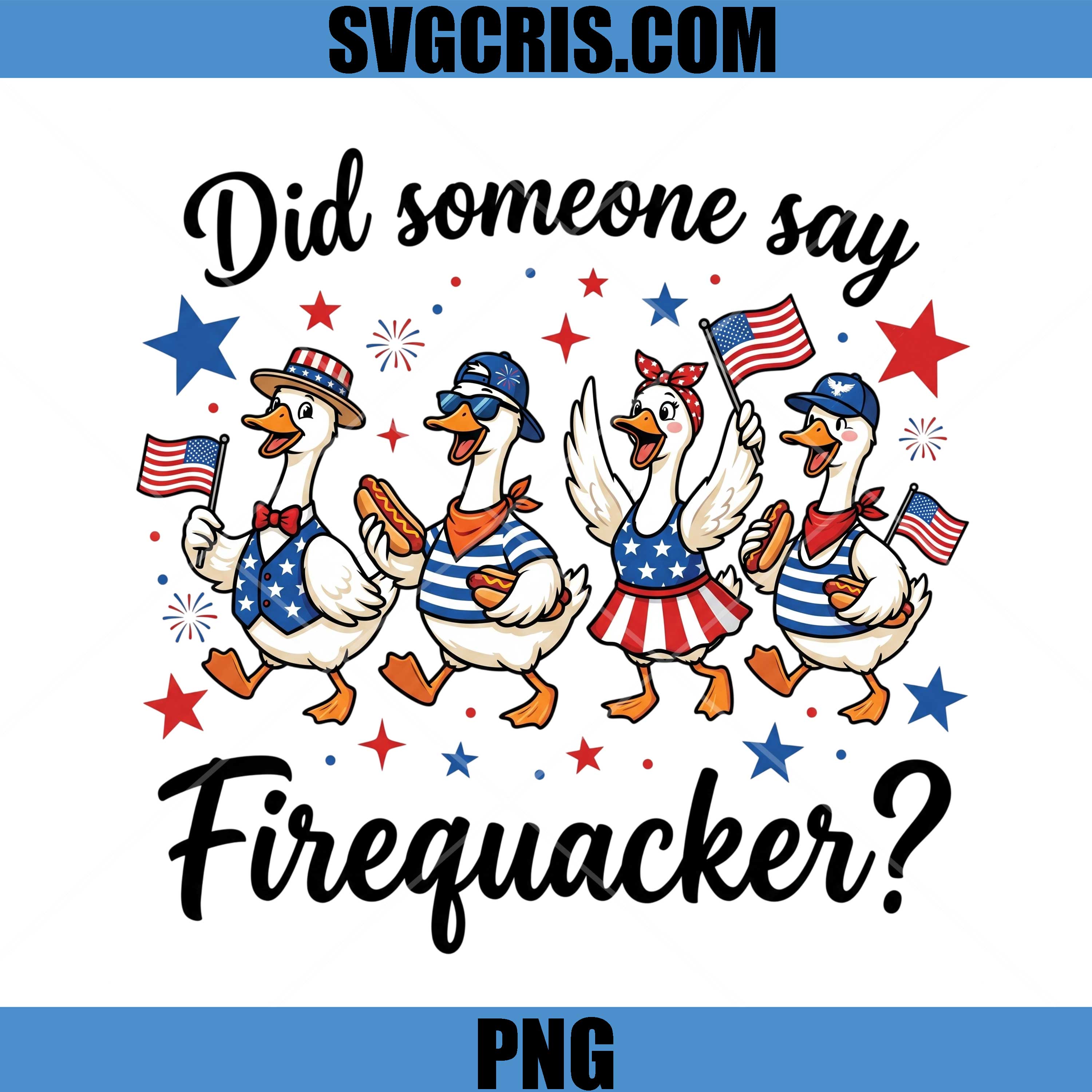 Did Someone Say Firequacker Duck PNG, Patriotic Duck Squad PNG
