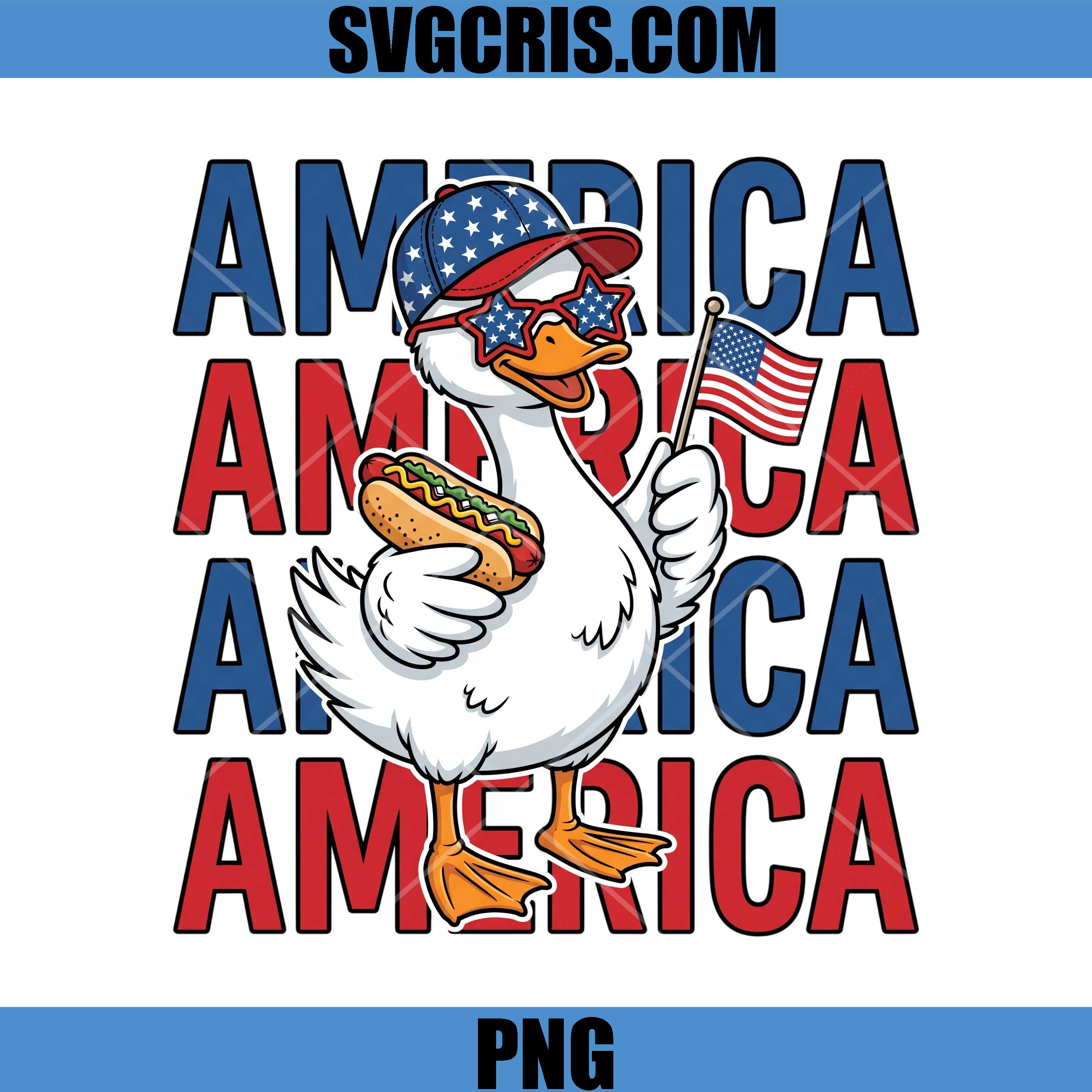 Patriotic Duck With Flag PNG, America Freedom Duck PNG