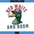 Red White And Boom Duck PNG, Patriotic Duck With Cigar PNG