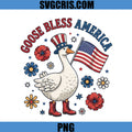 Goose Bless America PNG, Patriotic Goose With Flag PNG