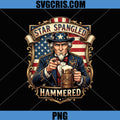 Star Spangled Hammered PNG, Uncle Sam Beer Drinking PNG