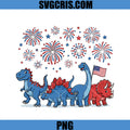American Flag Dinosaurs PNG, Fourth Of July Dino Fireworks PNG