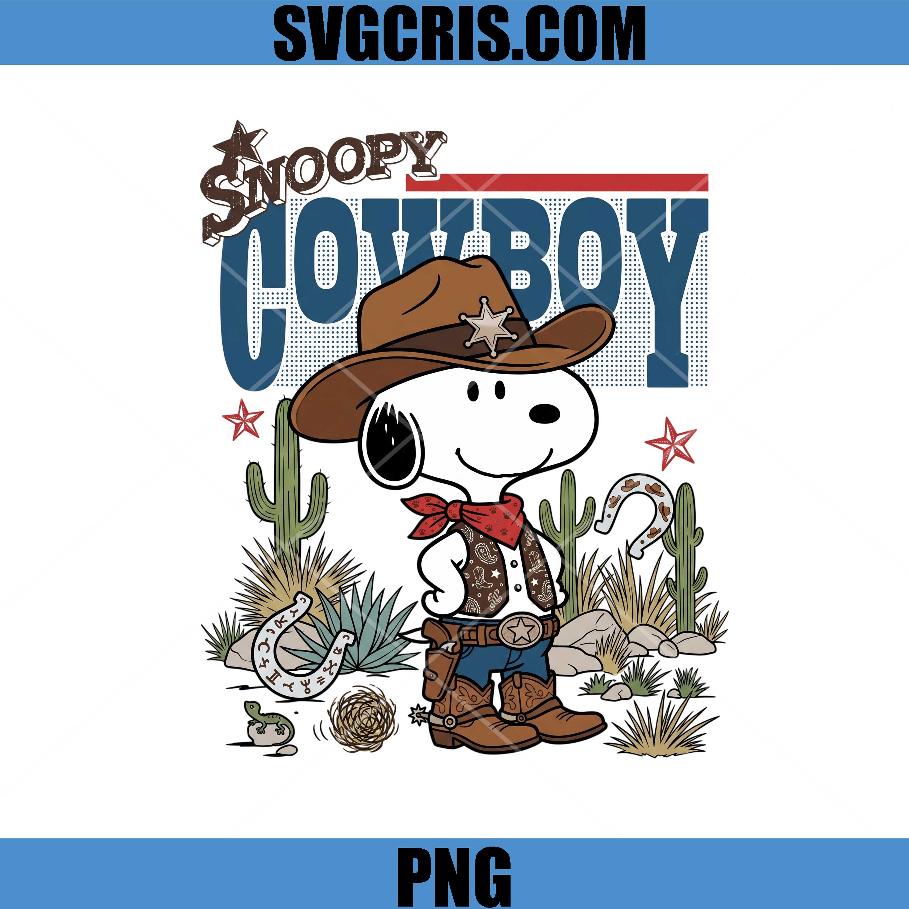 Snoopy Cowboy Western Desert PNG, Vintage Cowboy Snoopy PNG