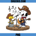 Snoopy And Woodstock Country Music PNG, Snoopy Cowboy Guitar Singer PNG