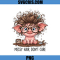 Messy Hair Don't Care Piglet PNG, Cute Muddy Pig With Glasses PNG