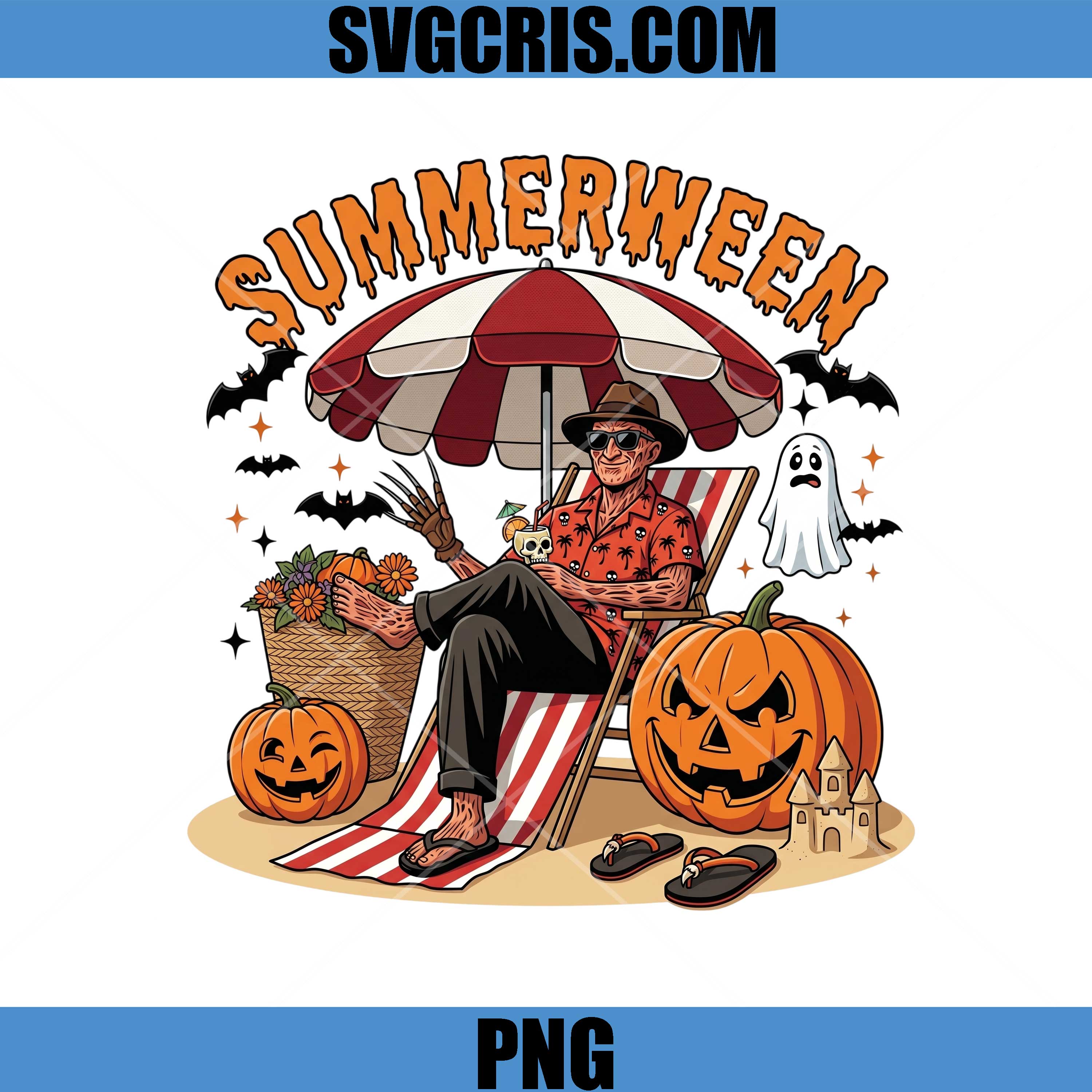 Summerween Freddy Beach PNG, Horror Summer Vacation PNG