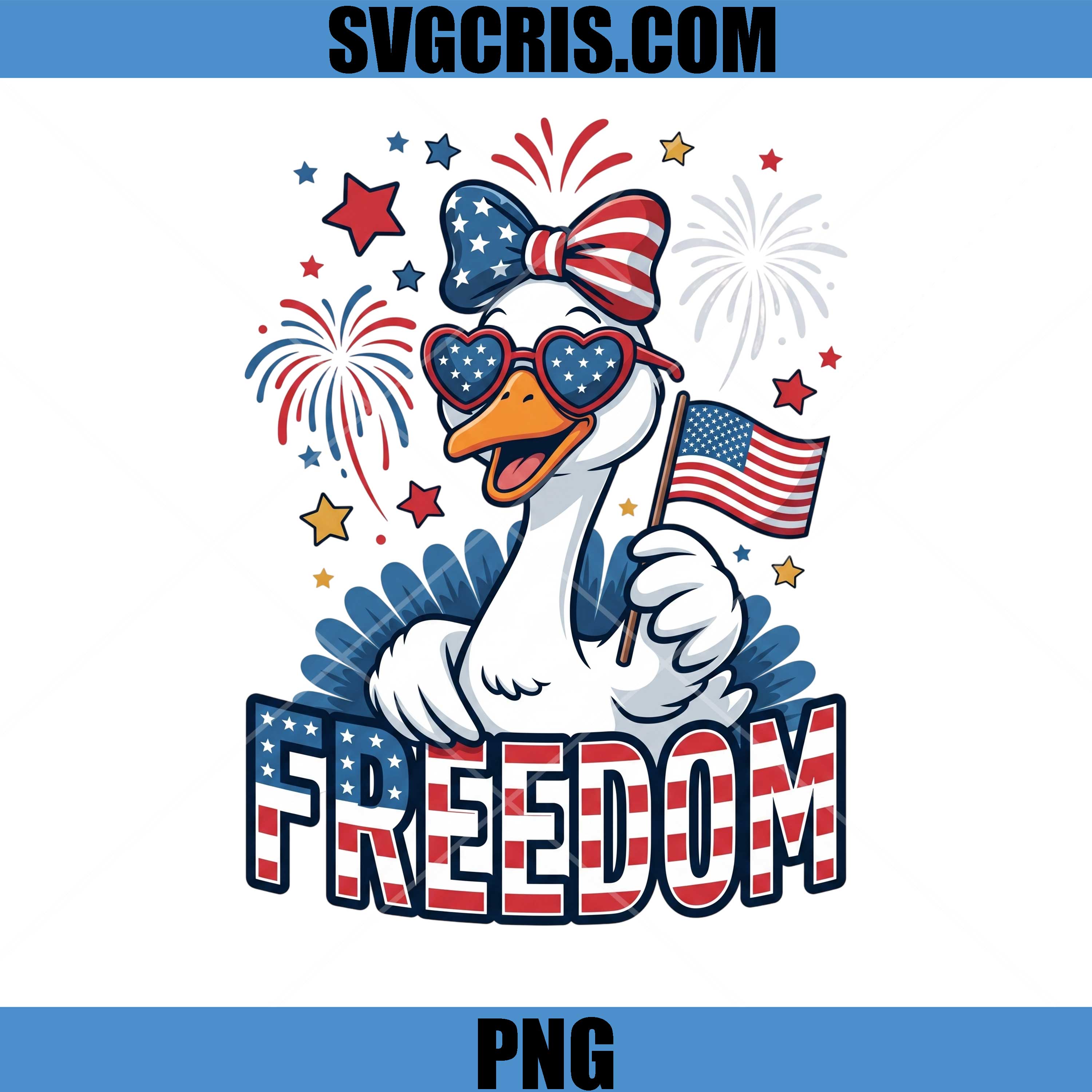 Freedom Goose American Flag Design PNG, USA Freedom Goose PNG
