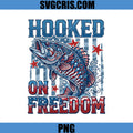 Hooked On Freedom Patriotic Bass Fish PNG, American Fishing PNG