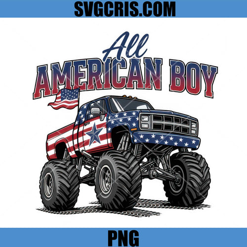 All American Boy USA PNG, Patriotic Monster Truck USA PNG