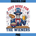 Just Here For The Wieners PNG, Patriotic Skull Hotdog PNG