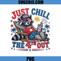 Just Chill The 4th Out PNG, Patriotic Raccoon Summer PNG