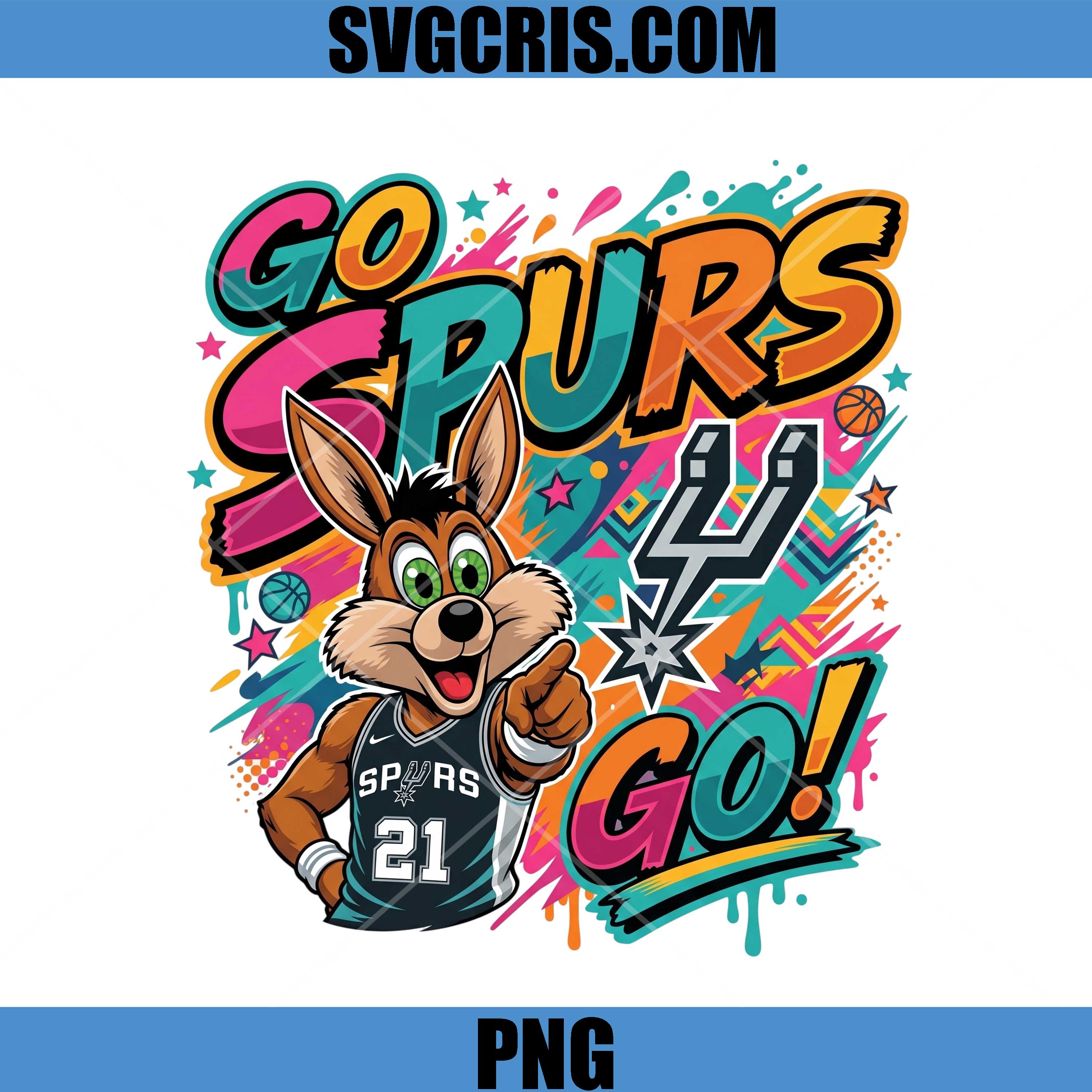 Go Spurs Go Mascot PNG, San Antonio Spurs Fan Art PNG