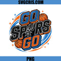 Go Spurs Go Basketball Team Design PNG, San Antonio Spurs Fan Art PNG