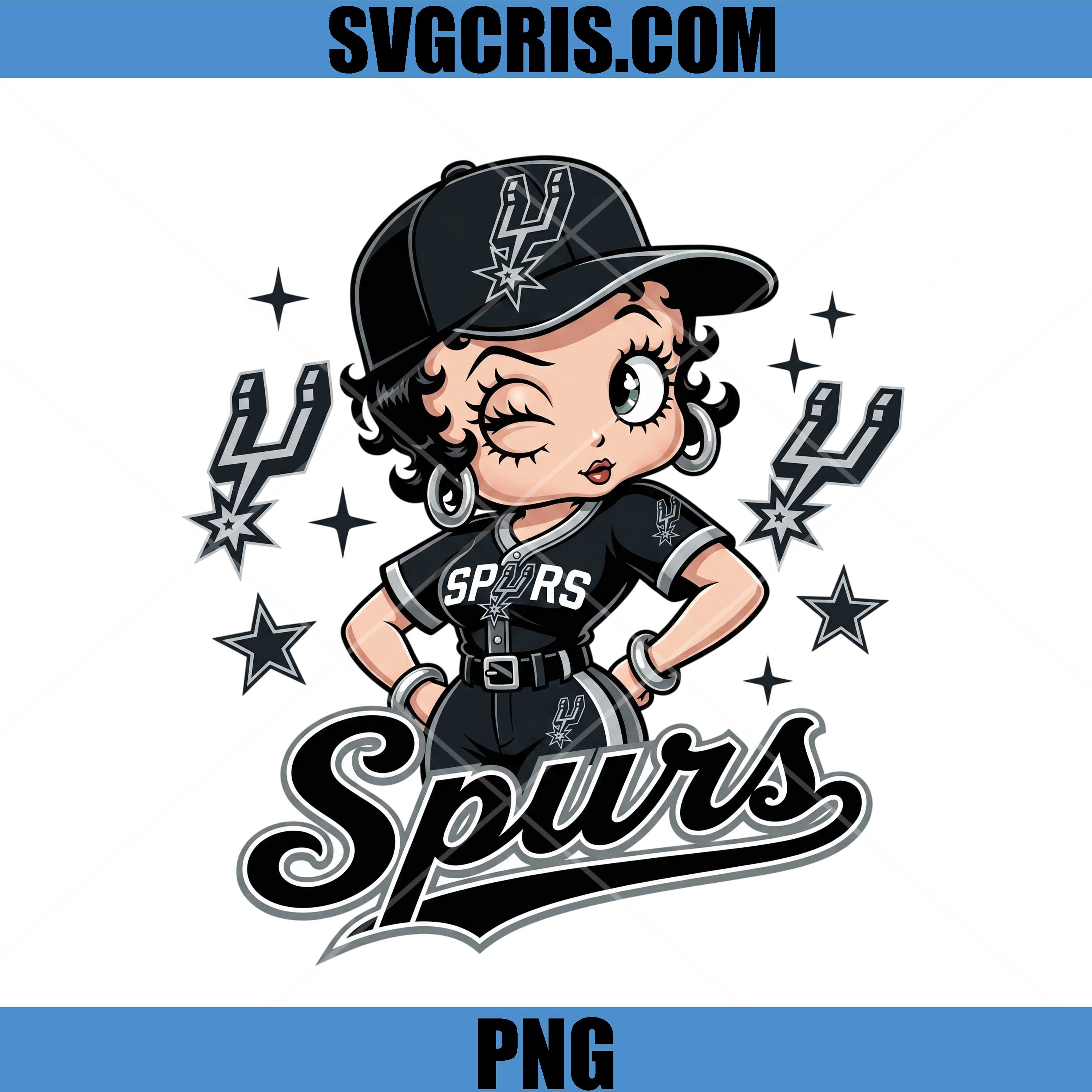 Betty Boop Style Spurs Character PNG, Cute Sports Girl Art PNG