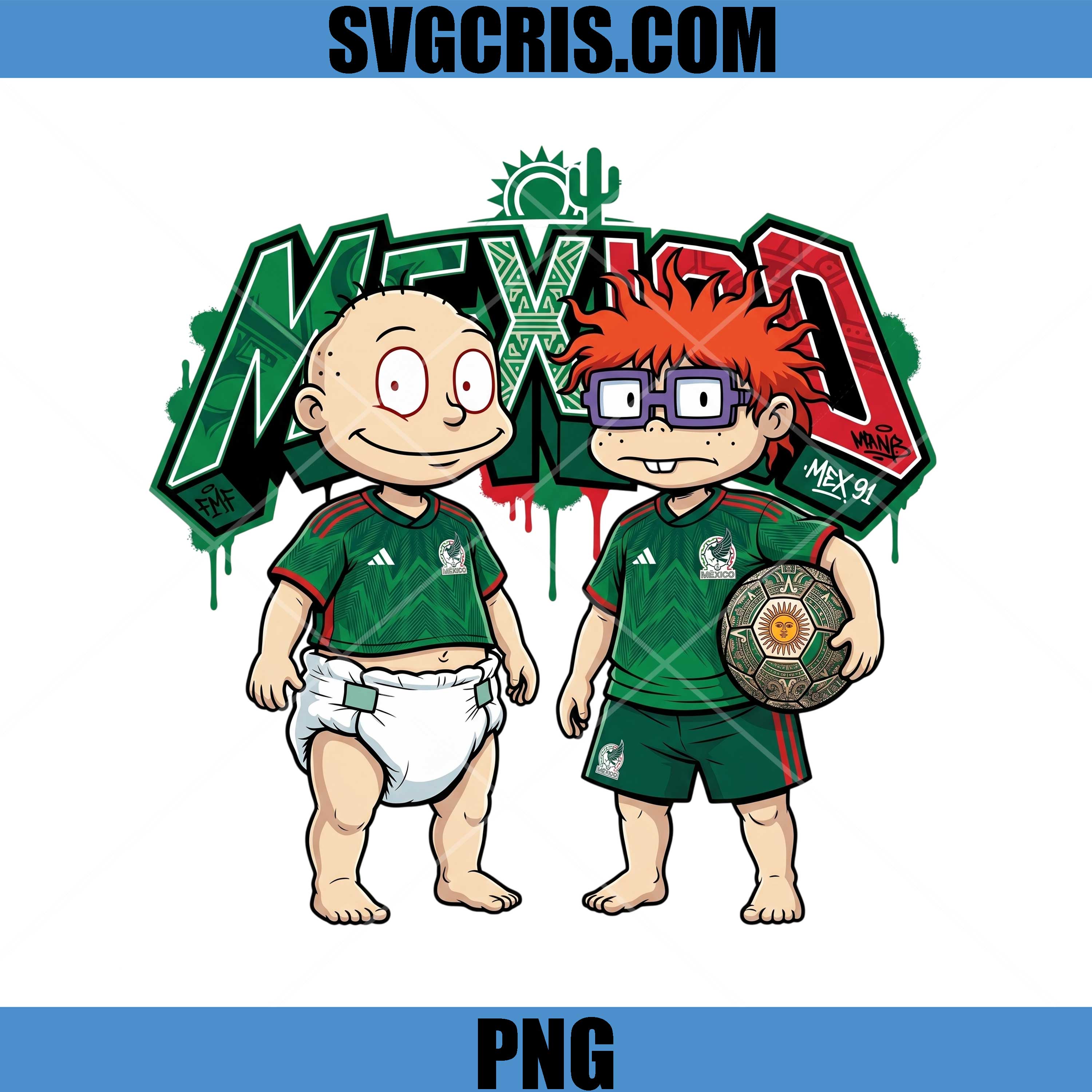 Mexico Soccer Kids PNG, Tommy And Chuckie Mexico Fan PNG