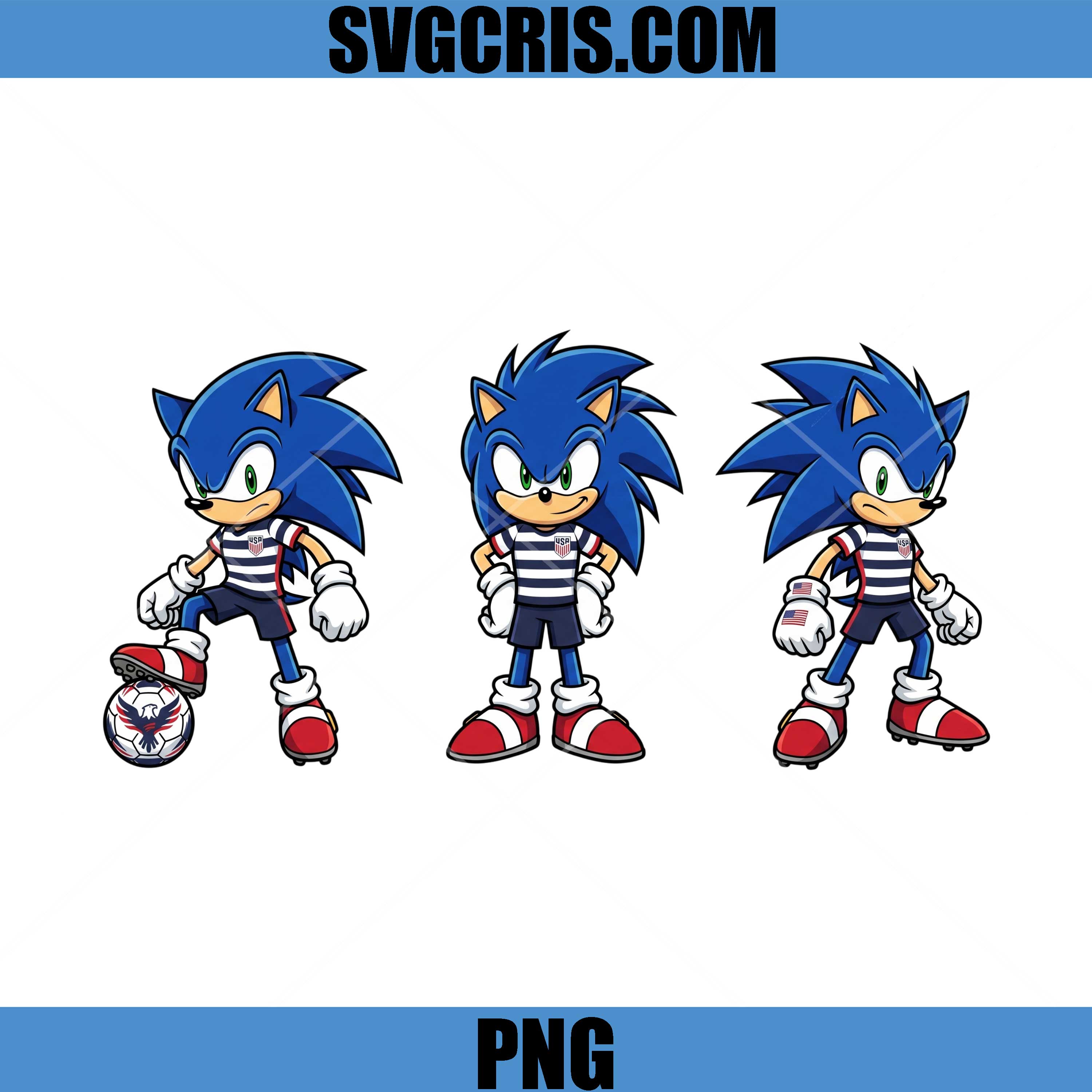 Sonic USA Soccer PNG, Sonic Team America Football PNG