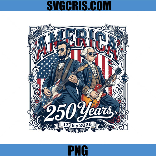 America 250 Years 1776 2026 PNG, Patriotic Guitar Heroes PNG