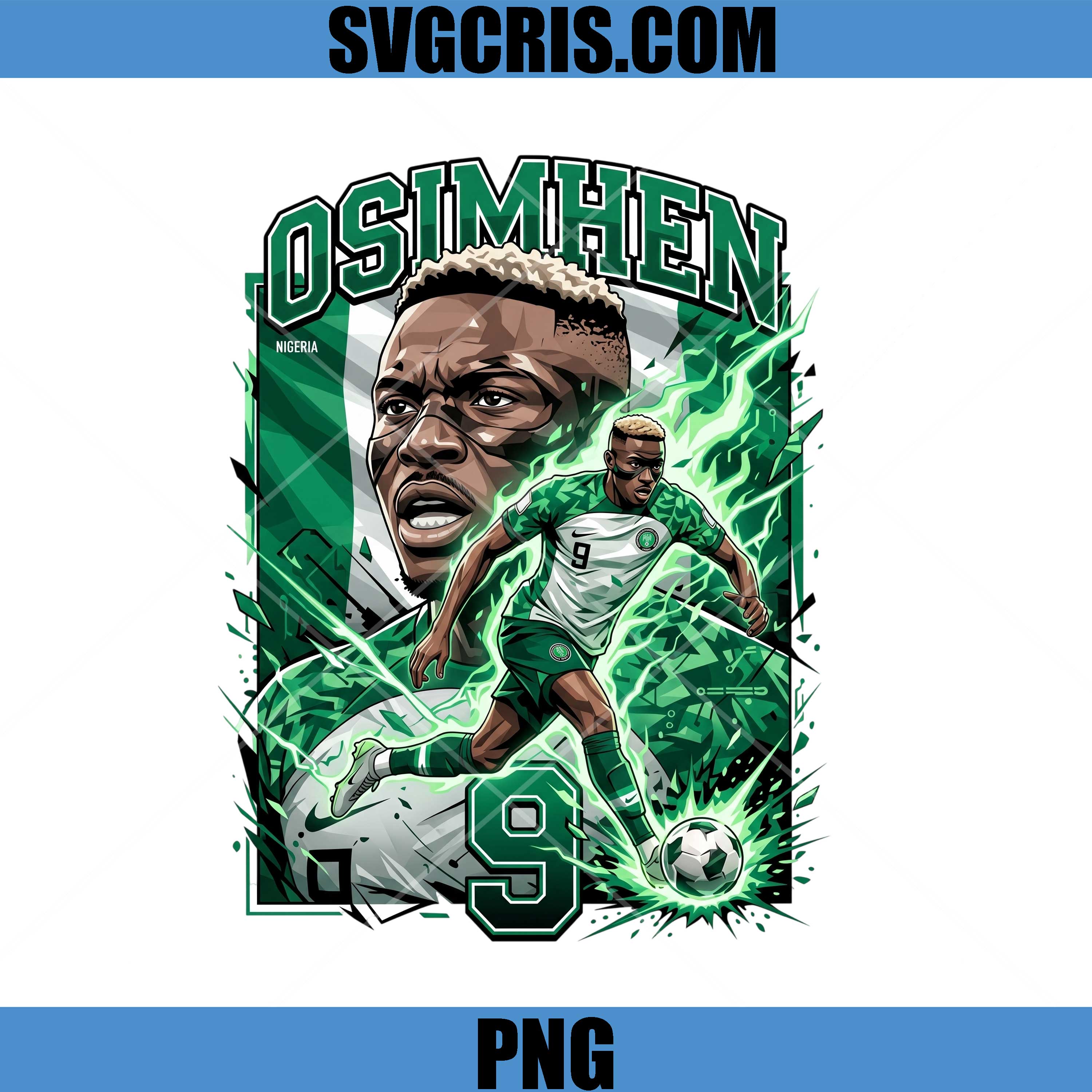 Osimhen Nigeria Number 9 PNG, Nigerian Football Star PNG