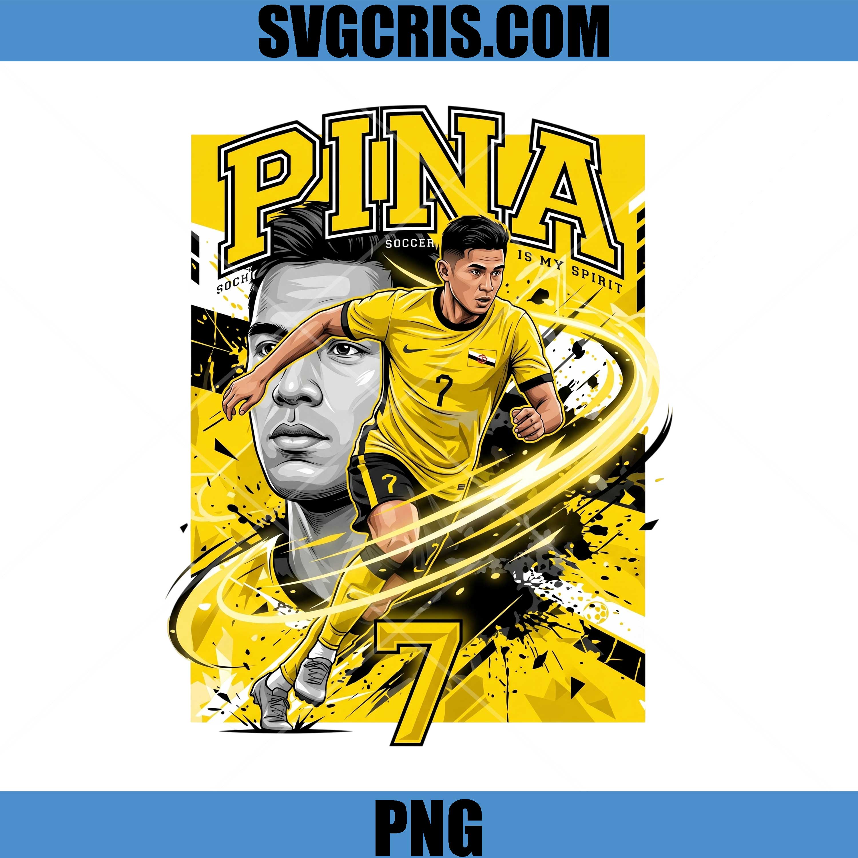 Pina Soccer Player Art PNG, Brunei Football Star PNG