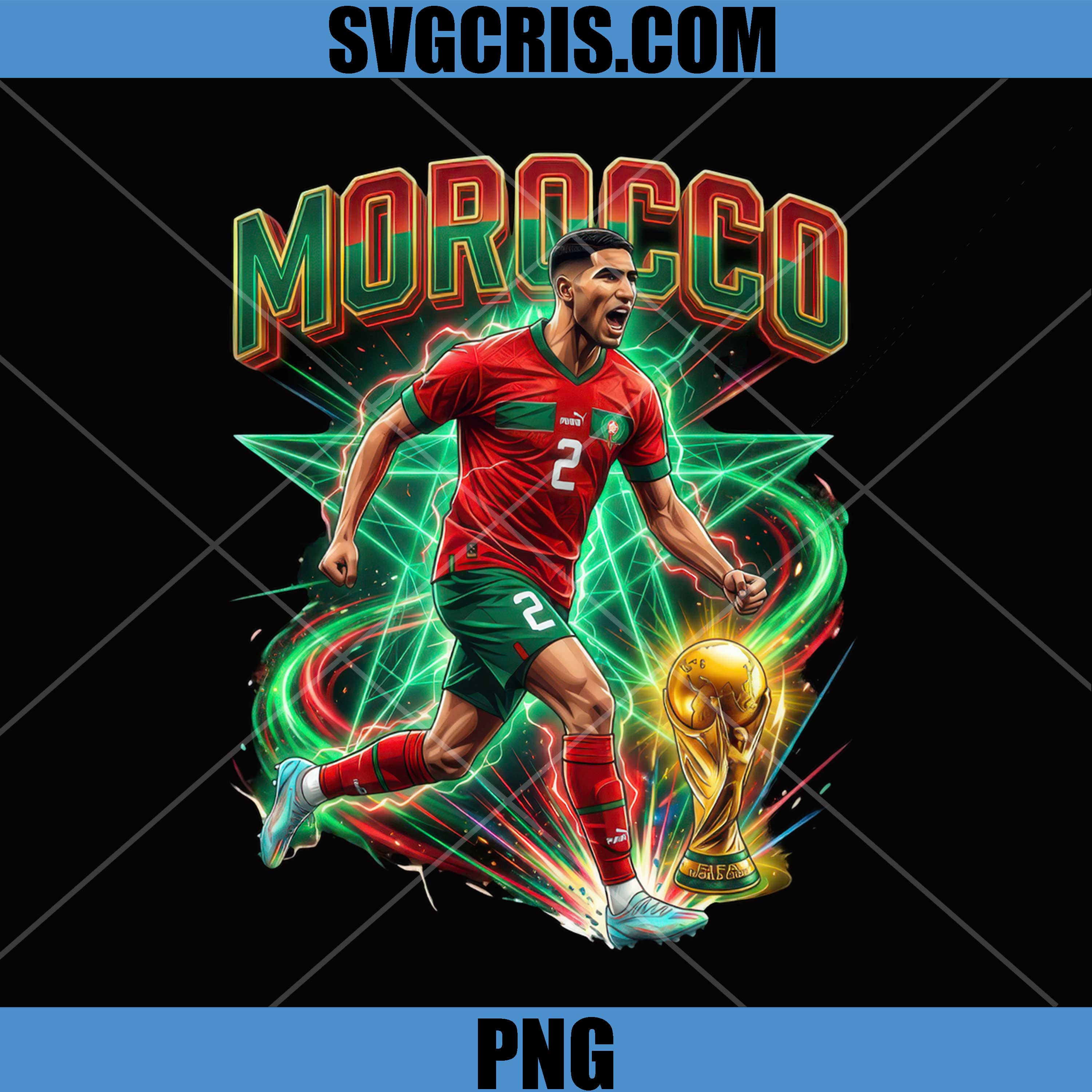 Morocco Soccer Number 2 PNG, Morocco World Cup Fan PNG