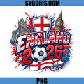England 2026 Football Pride PNG, England Soccer Fan Design PNG