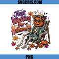 Just Waiting For Halloween Retro PNG, Pumpkin Skeleton PNG