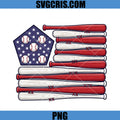 USA Baseball Flag PNG, Patriotic Bat Design PNG
