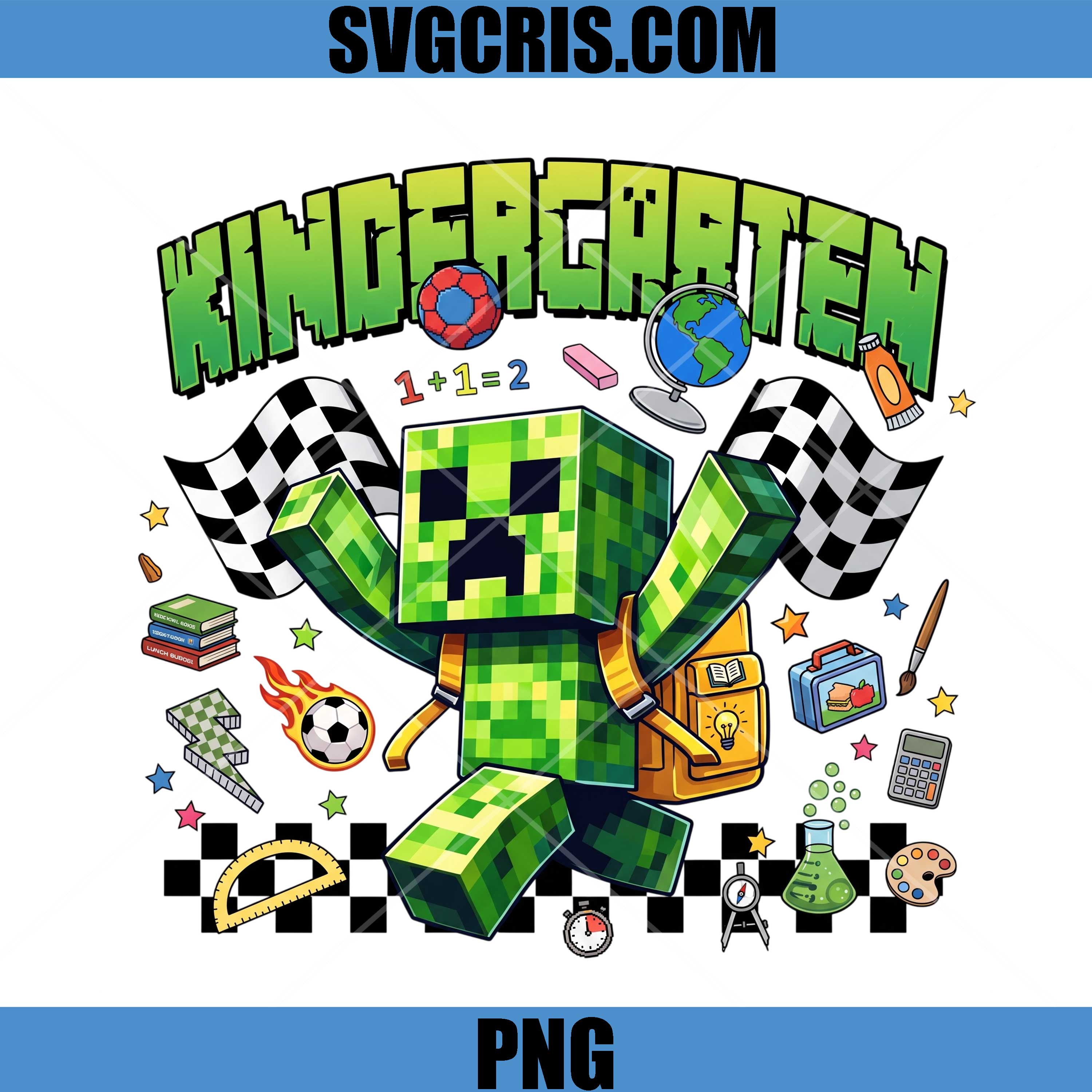 Minecraft Kindergarten PNG, Creeper School Design PNG