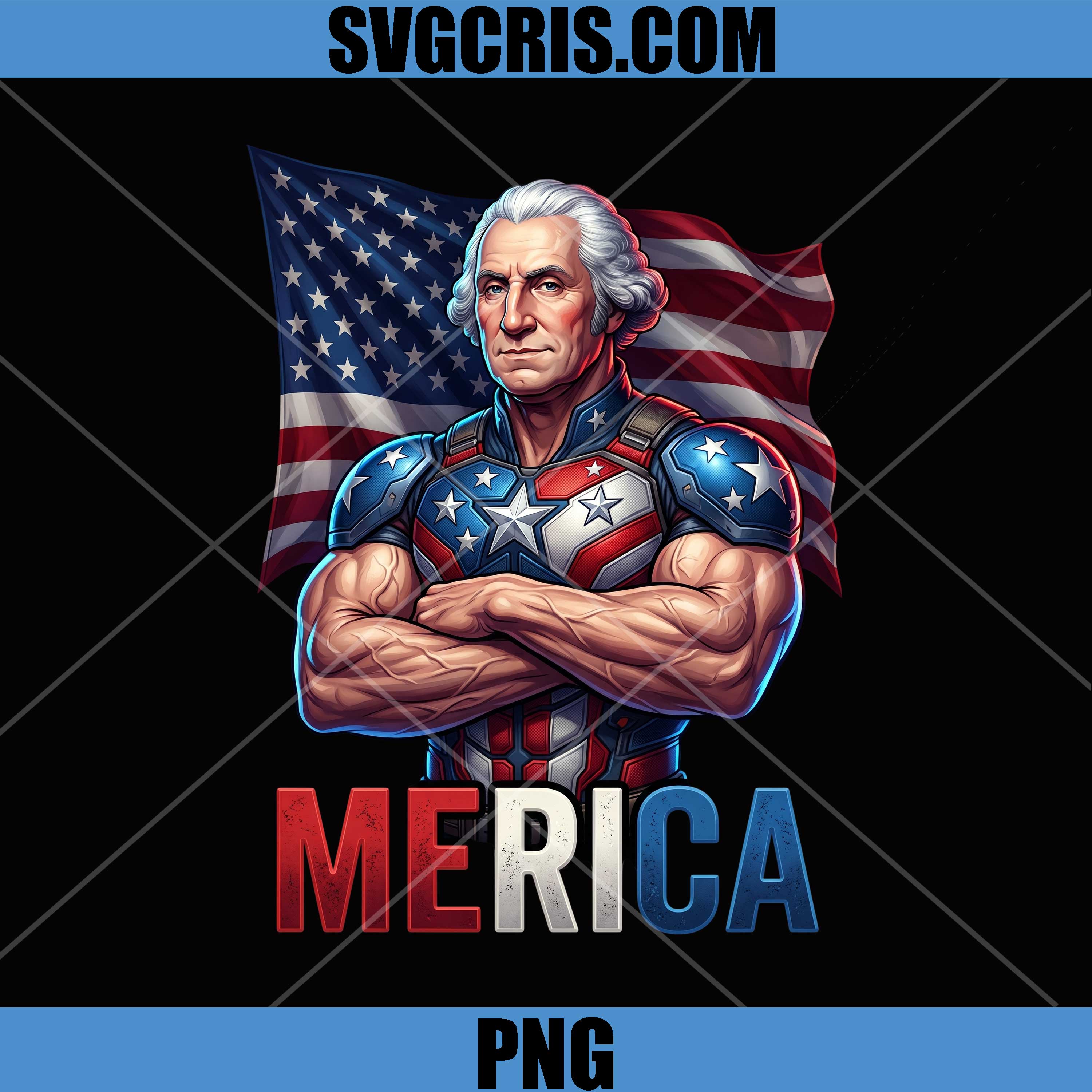 Patriotic George Washington Hero PNG, America Freedom Warrior PNG, Murica Super Soldier Art PNG