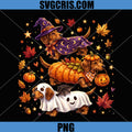 Fall Dachshund Halloween PNG, Cute Spooky Dog Design PNG
