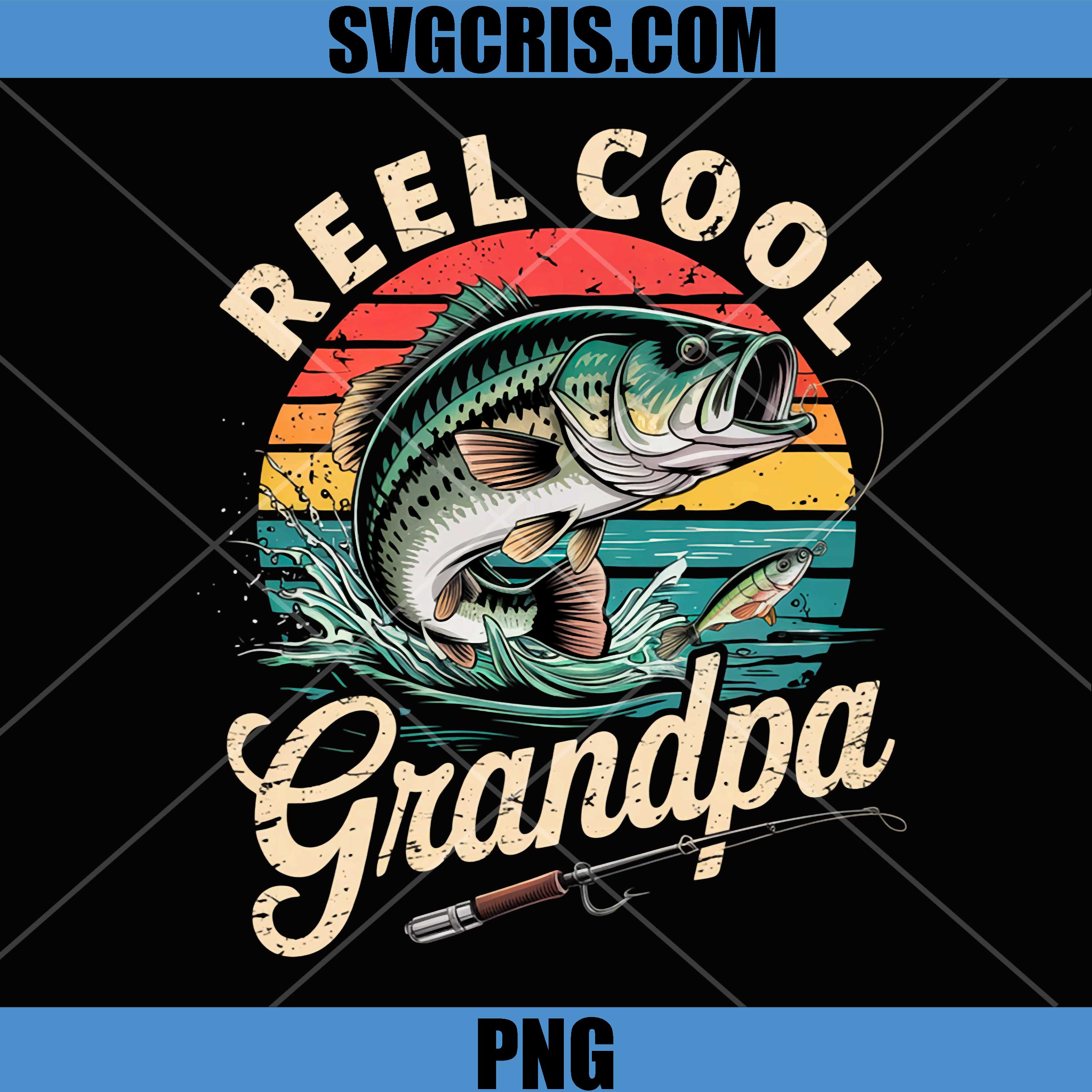 Reel Cool Grandpa Vintage PNG, Fishing Matching Father's Day PNG