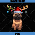 Reindeer Santa Christmas PNG, Brussels Griffon Dog Xmas PNG
