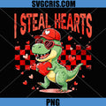 I Steal Hearts Dinosaur PNG, Love XOXO Valentine PNG