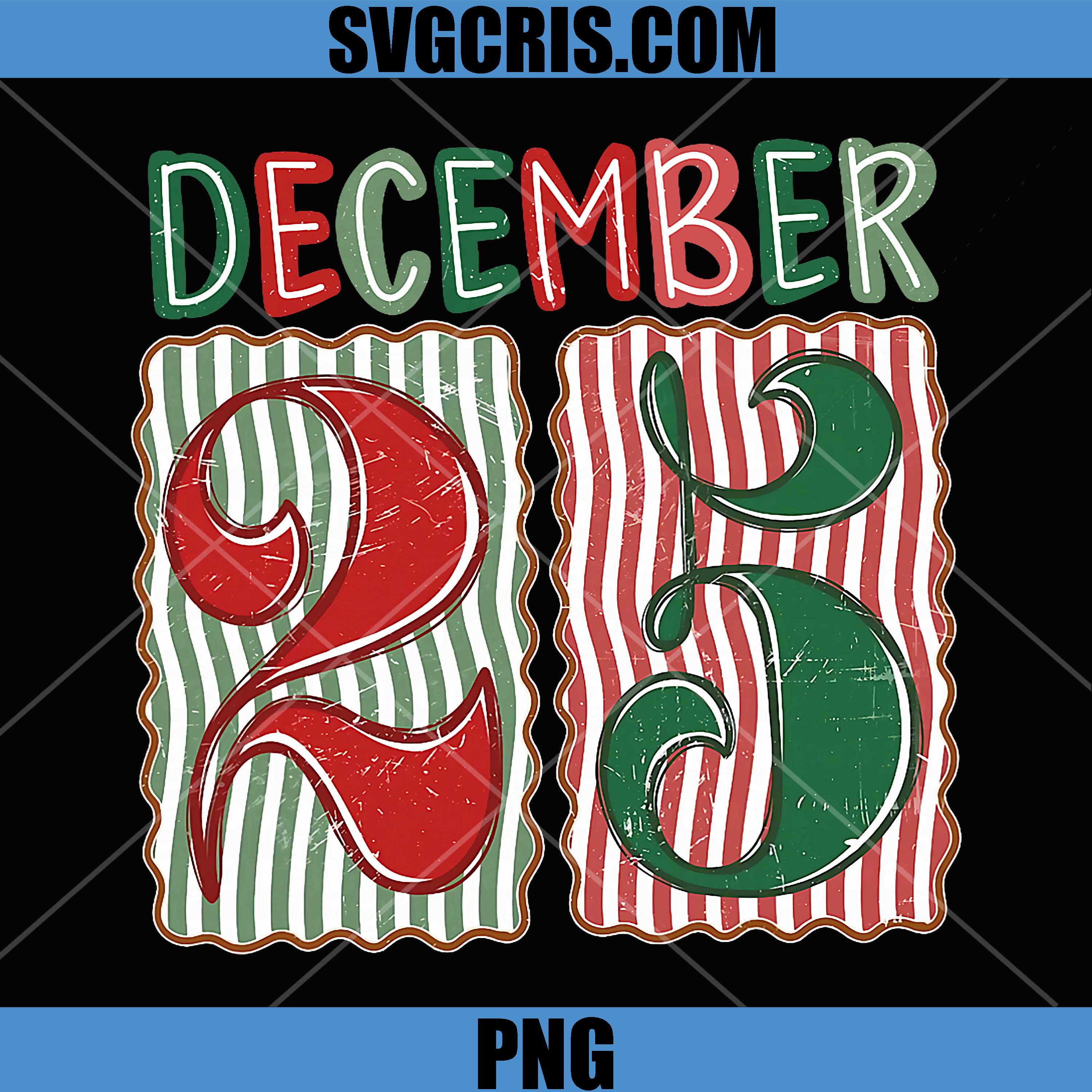 December 25 Xmas Date PNG, Vintage Christmas Lights Graphic PNG