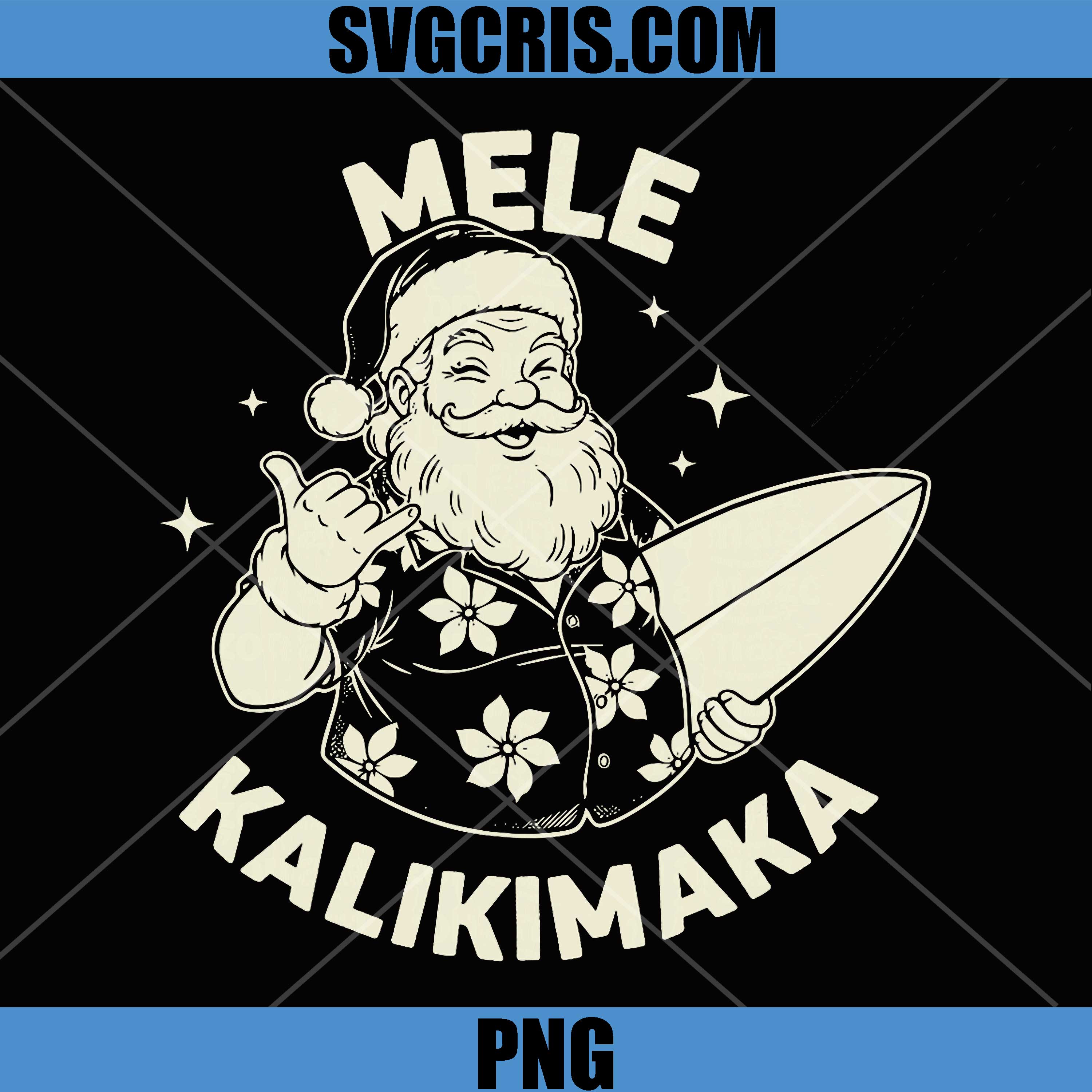 Christmas Mele Kalikimaka PNG, Santa Shaka Hawaii PNG