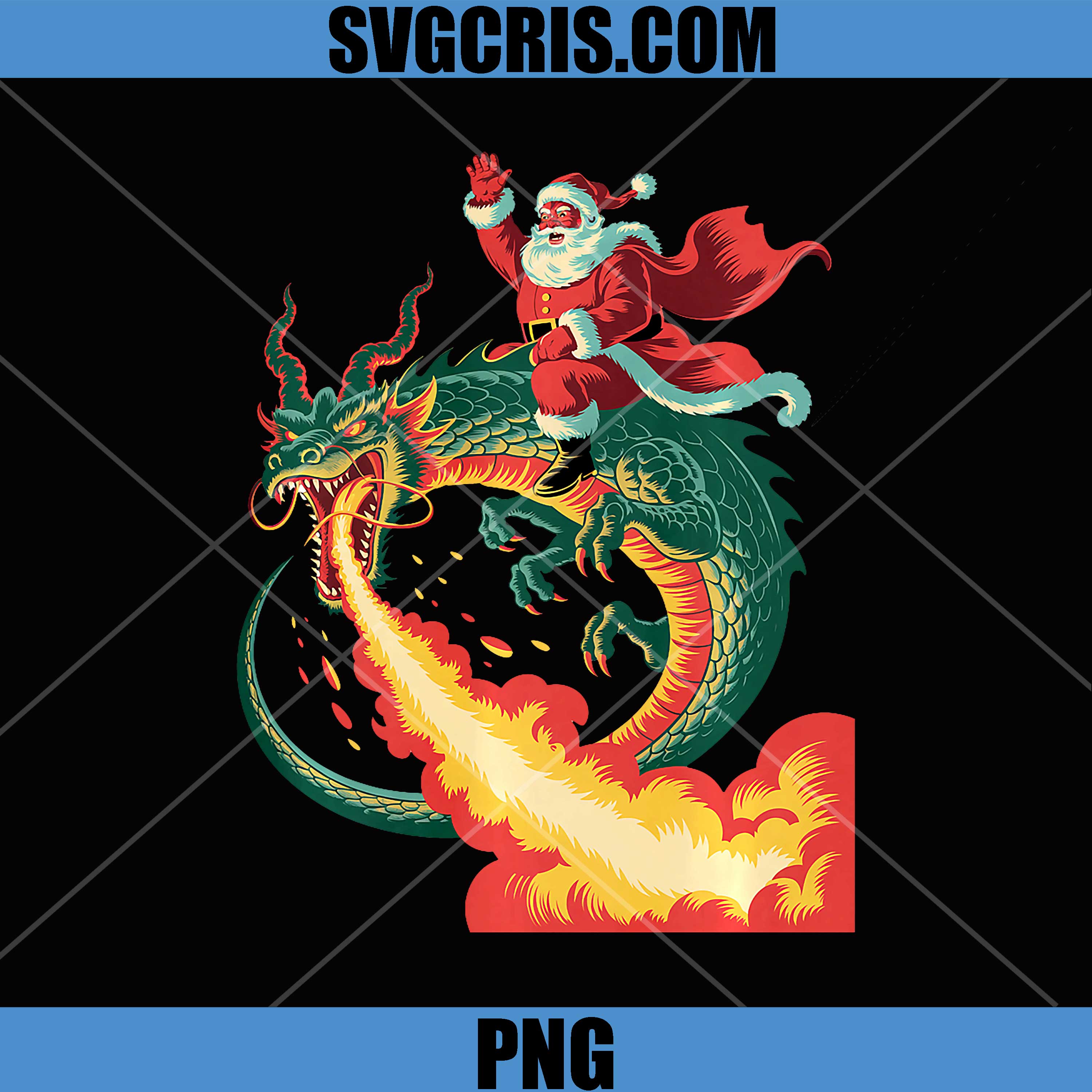 Dragon Santa Christmas PNG, Christmas Fantasy Dragon PNG
