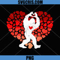 Retro Heat Love Bigfoot PNG, Sasquatch Valentine PNG