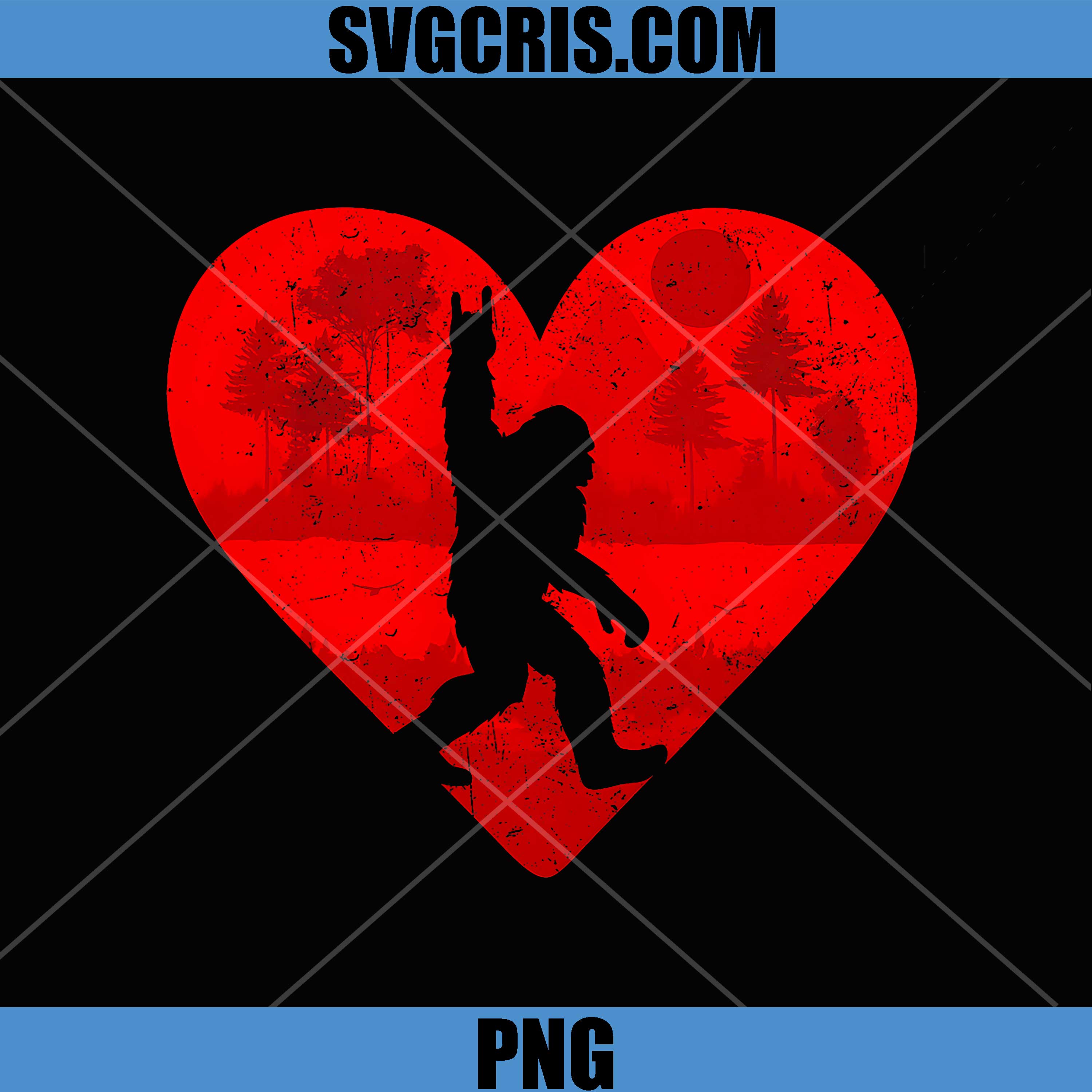 Retro Heat Love Rock On PNG, Bigfoot Sasquatch PNG