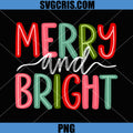 Merry and Bright Christmas PNG, Holiday Xmas Family PNG