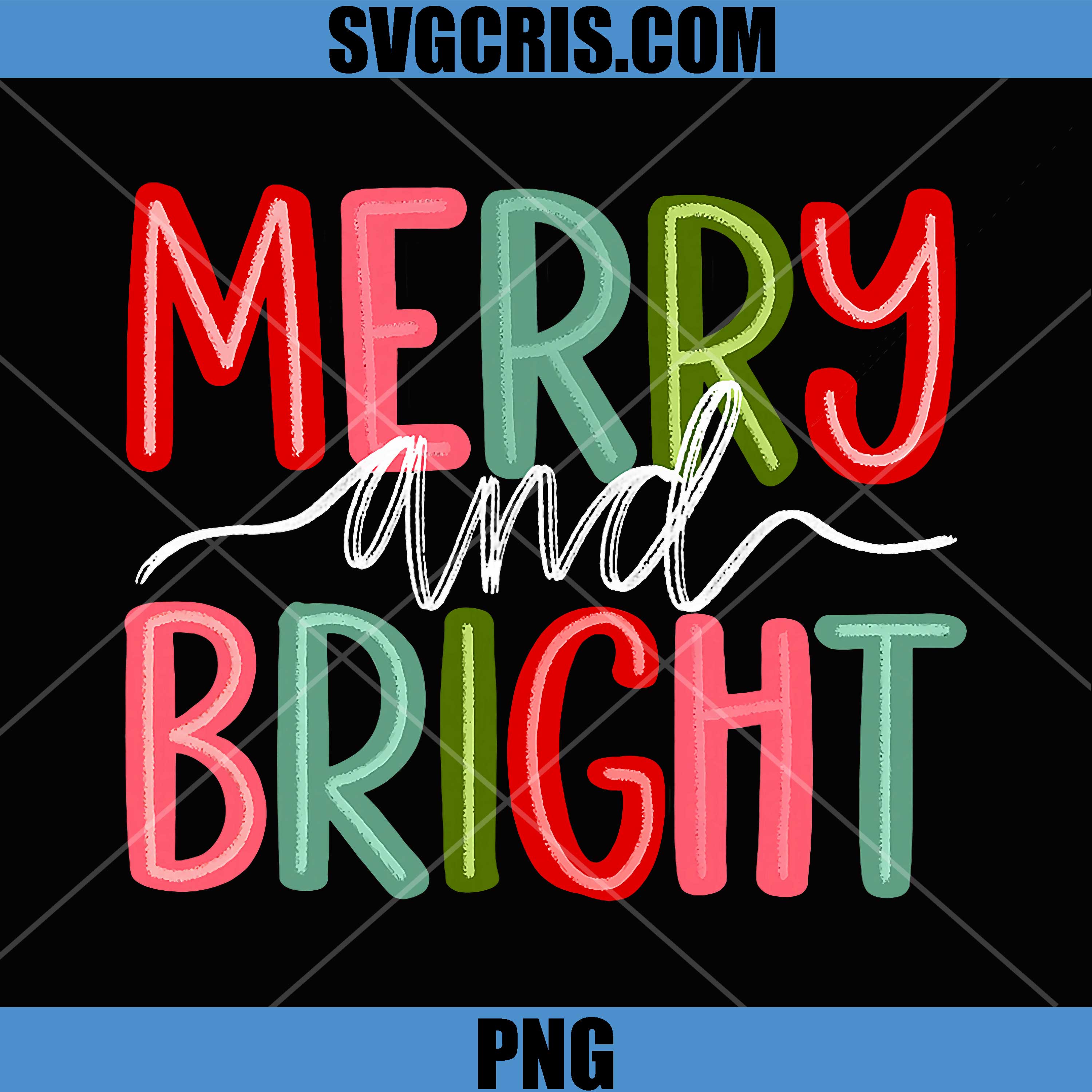 Merry and Bright Christmas PNG, Holiday Xmas Family PNG