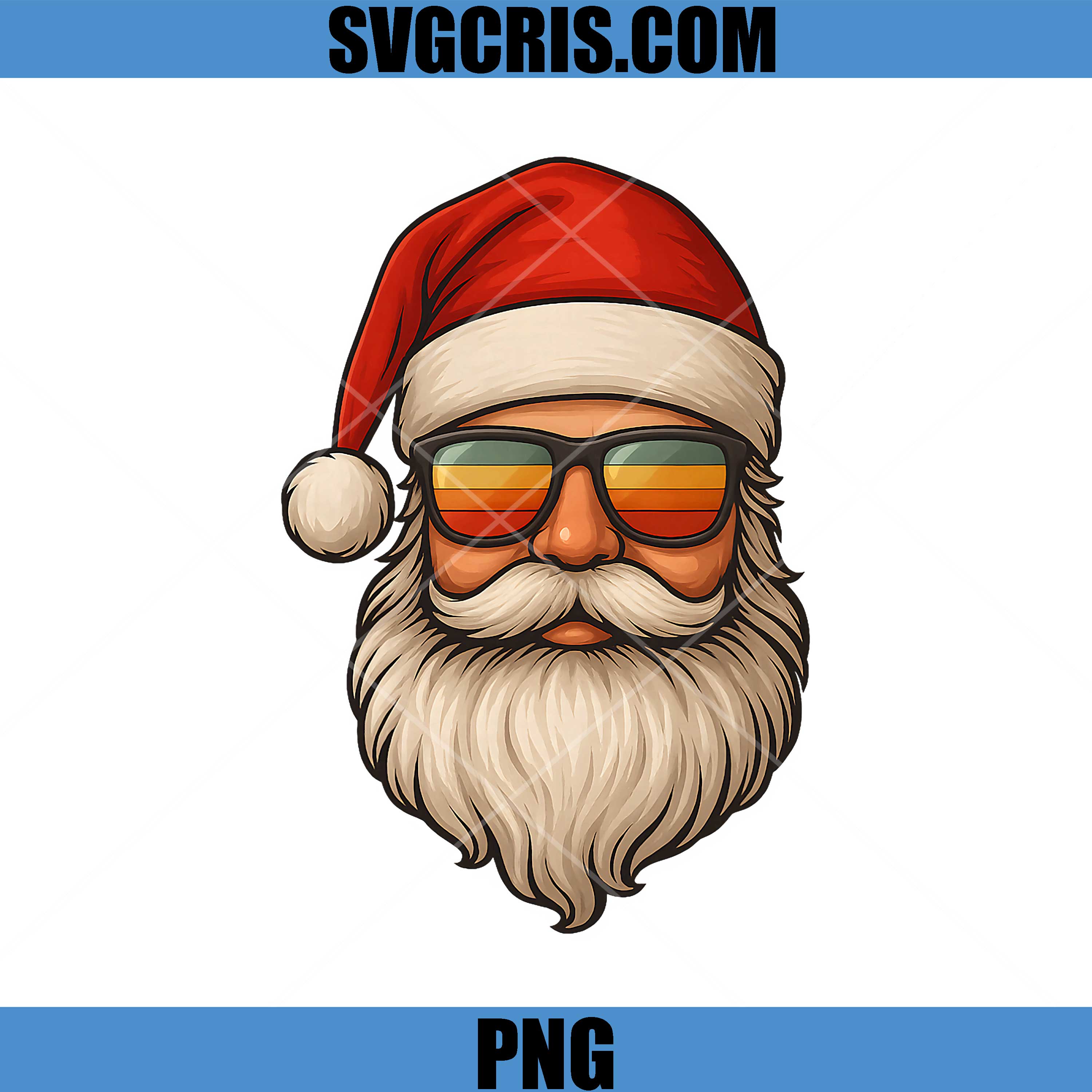 Santa with Sunglasses PNG, Funny Christmas PNG