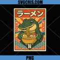 Vintage Japanese Ramen PNG, Greg Meme Crocodile Cool PNG