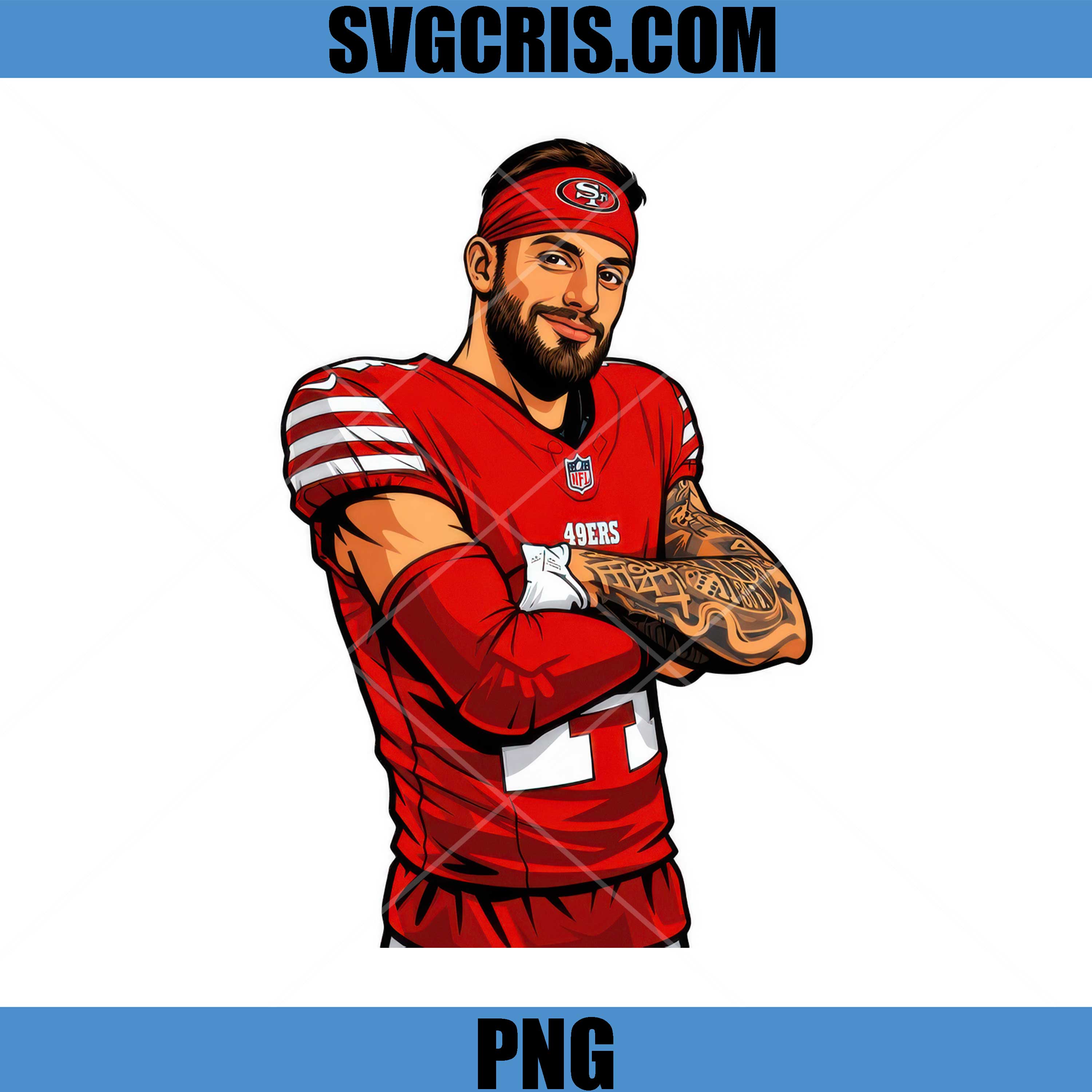 Jimmy Garoppolo PNG, San Francisco 49ers Player Portrait PNG, Football Star Art PNG