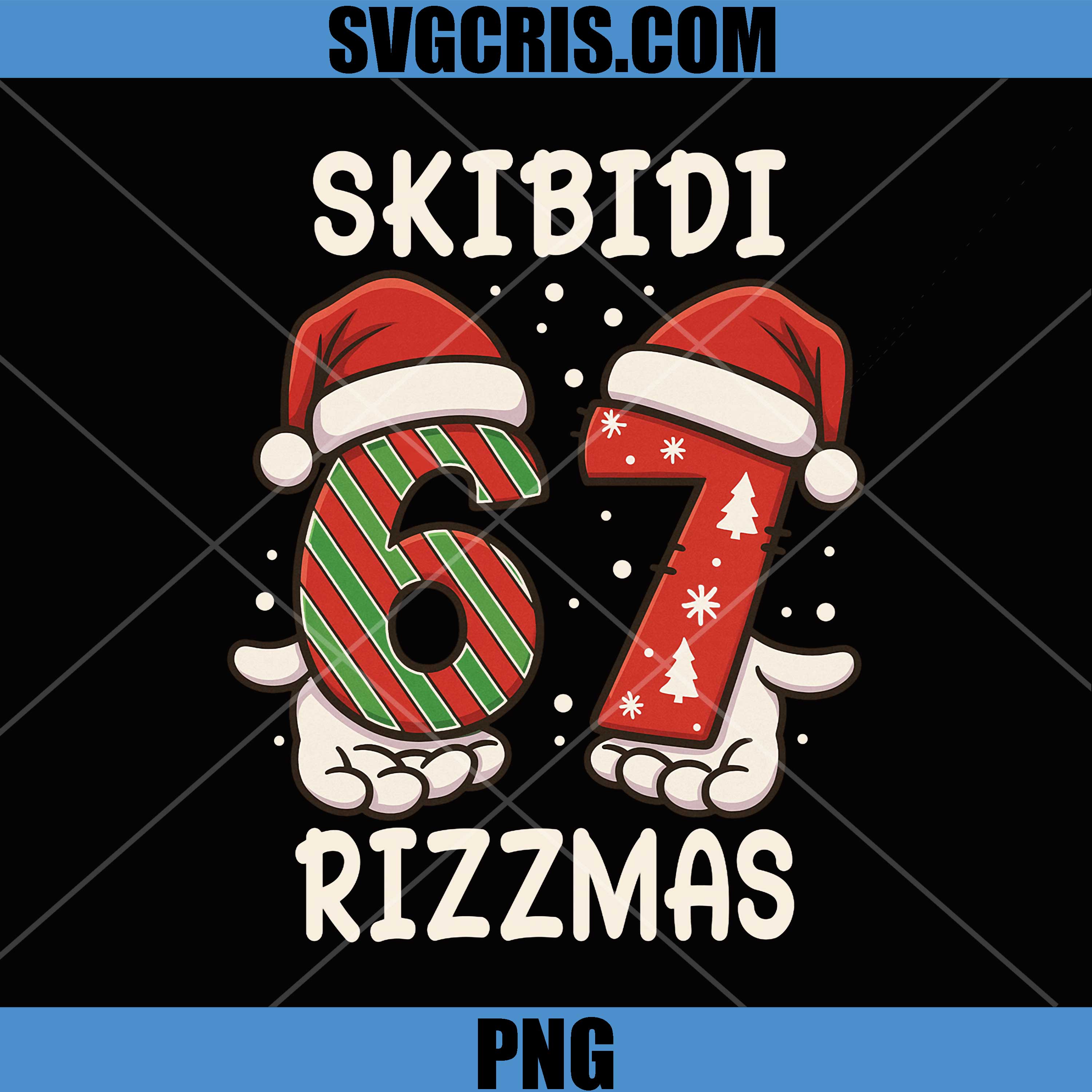Rizz Christmas PNG, 67 Funny Xmas PNG, Skibidi Rizzmas PNG