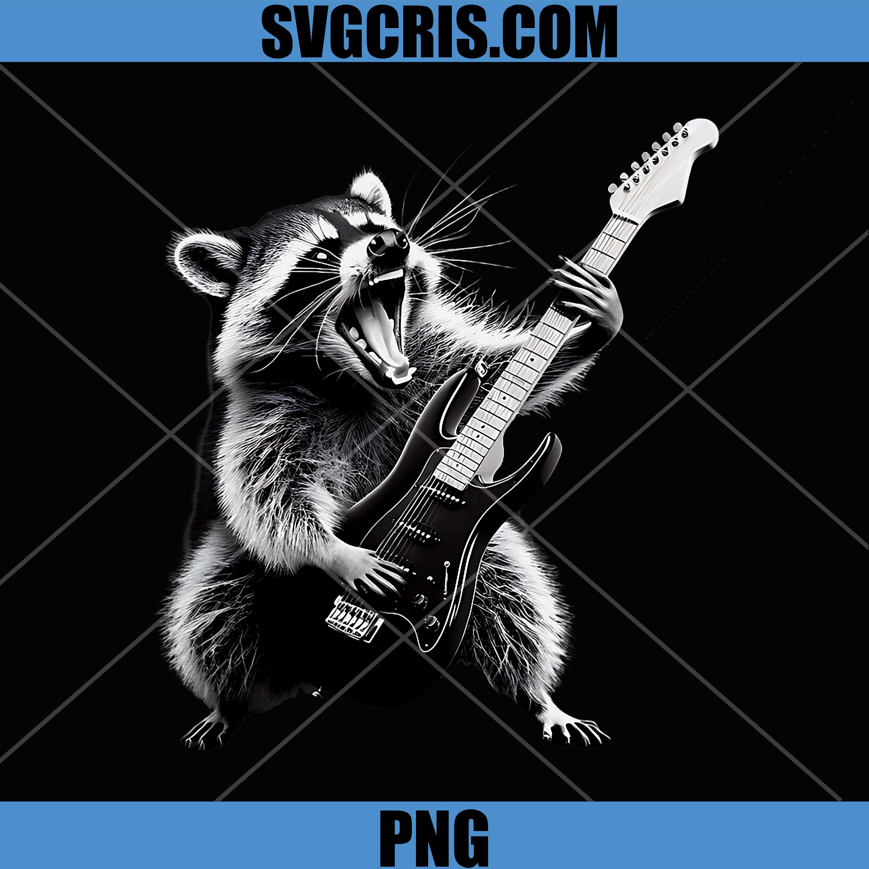 Rock Raccoon Playing Guitar PNG, Funny Raccoon PNG