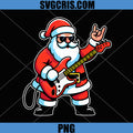 Rock & Roll Christmas PNG, Santa Claus Guitar Player PNG